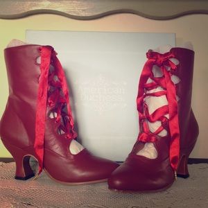 American Duchess Oxblood Red Leather Tango Boots